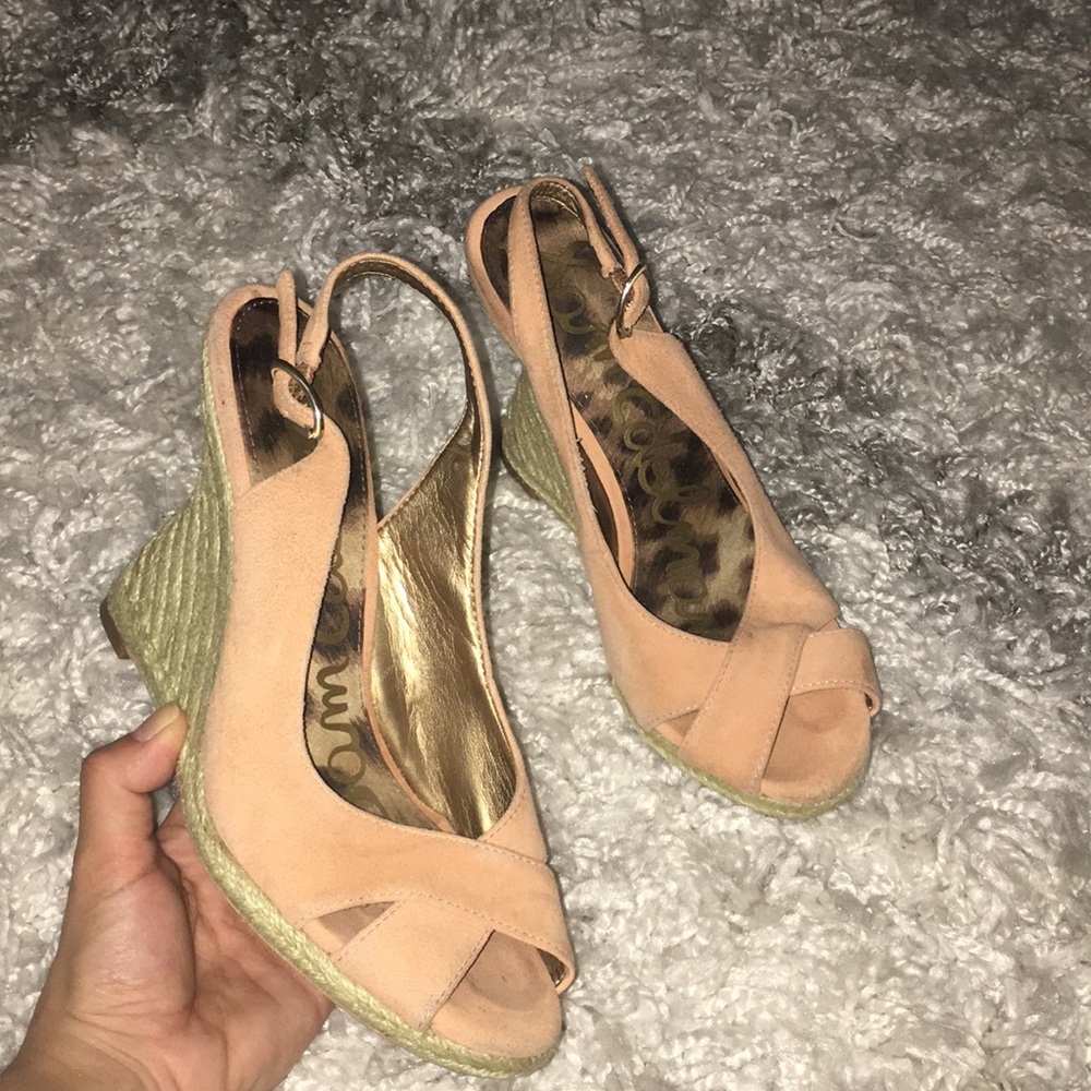 SAM EDELMAN PEACH 🍑 WEDGES SHOE SIZE 6.5 M